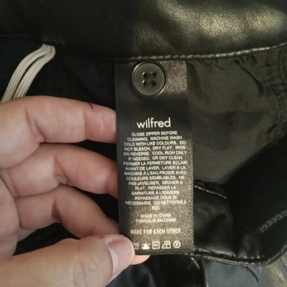 Aritza Wilfred Melina high waisted vegan leather black women's pants size 8 - Picture 6 of 9